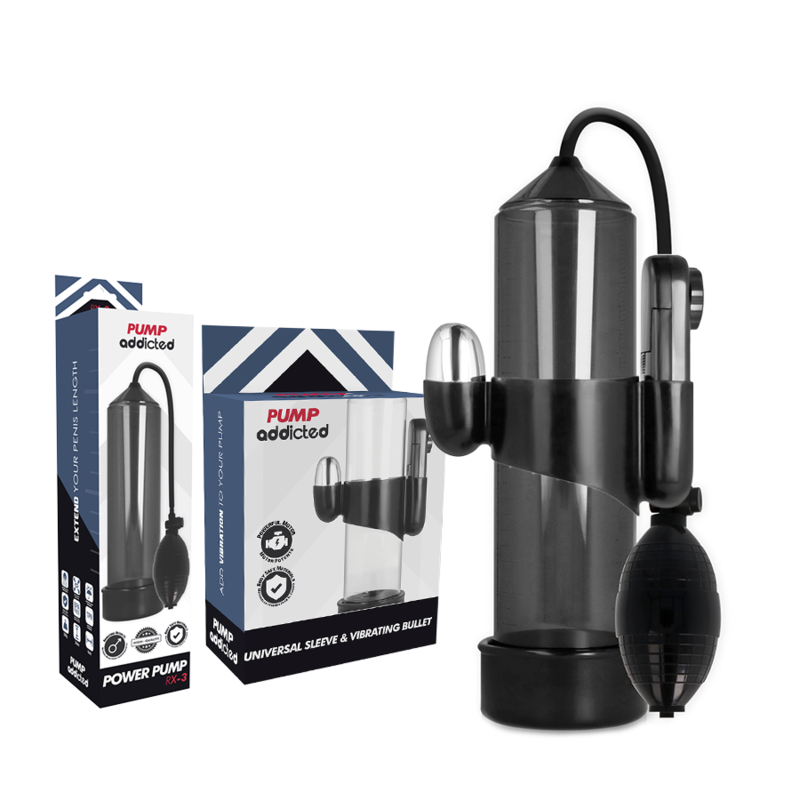 Pump Addicted - Bomba Erección Rx3 Negro Con Vibrador 2 Pump Addicted - Bomba Erección Rx3 Negro Con Vibrador - Imagen 2