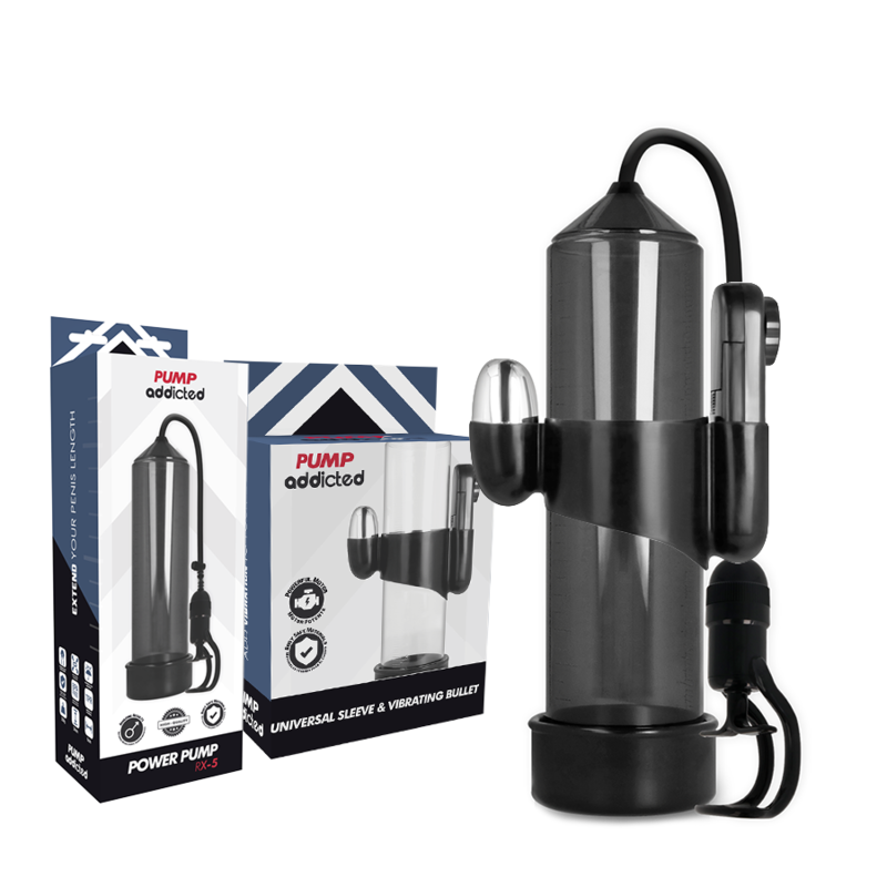 Pump Addicted - Bomba Erección Rx5 Negro Con Vibrador 2 Pump Addicted - Bomba Erección Rx5 Negro Con Vibrador - Imagen 2
