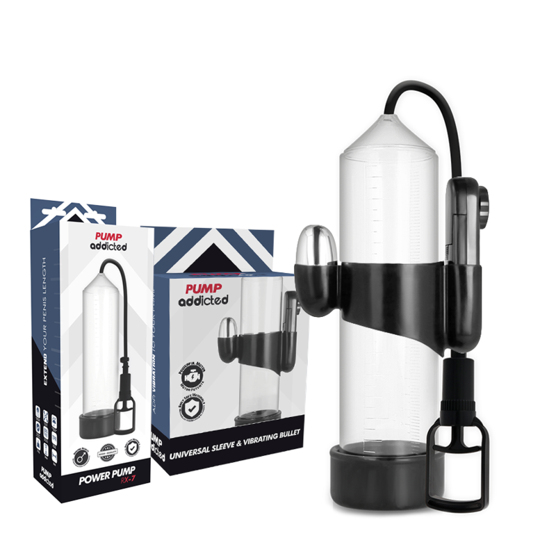 Pump Addicted - Bomba Erección Rx7 Transparente Con Vibrador 2 Pump Addicted - Bomba Erección Rx7 Transparente Con Vibrador - Imagen 2