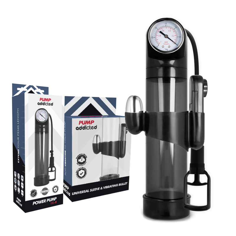 Pump Addicted - Bomba Erección Rx9 Negro Con Vibrador 2 Pump Addicted - Bomba Erección Rx9 Negro Con Vibrador - Imagen 2