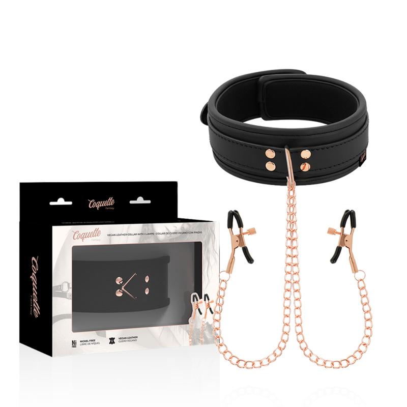 Coquette Chic Desire - Fantasy Collar Con Pinzas Pezones Con Forro De Neopreno 1 Coquette Chic Desire - Fantasy Collar Con Pinzas Pezones Con Forro De Neopreno