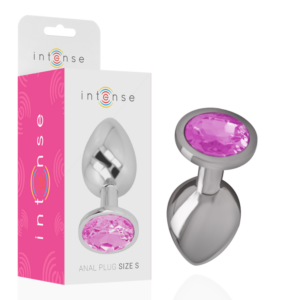 Intense - Plug Anal Metal Aluminio con Cristal Rosa