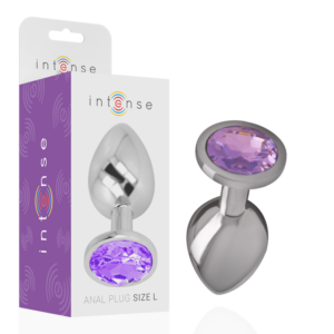 Intense - Plug Anal Metal Aluminio con Cristal Violeta