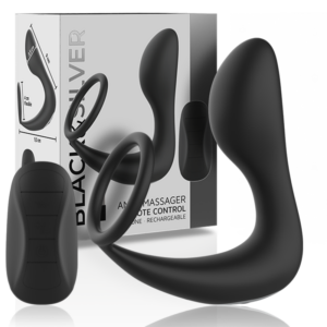 Black&silver - Masajeador Anal Control Remoto Silicona Recargable Negro