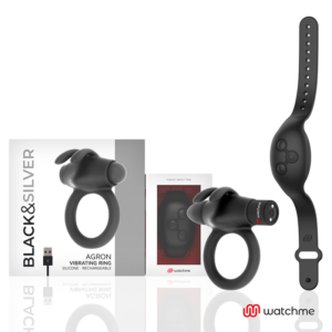 Black&silver - Agron Remote Control Cockring Watchme