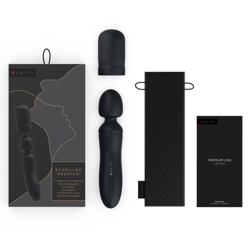B Swish - Bthrilled Vibrador Wand Premium Negro 4 B Swish - Bthrilled Vibrador Wand Premium Negro - Imagen 4