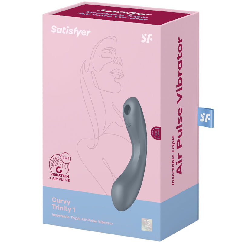 Satisfyer - Curve Trinity 1 Air Pulse Vibration Gris 20 Satisfyer - Curve Trinity 1 Air Pulse Vibration Gris - Imagen 20