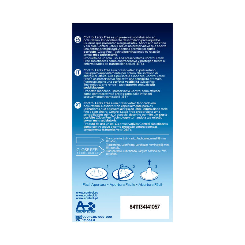 Control - Free Sin Latex Preservativos 5 Unidades 2 Control - Free Sin Latex Preservativos 5 Unidades - Imagen 2