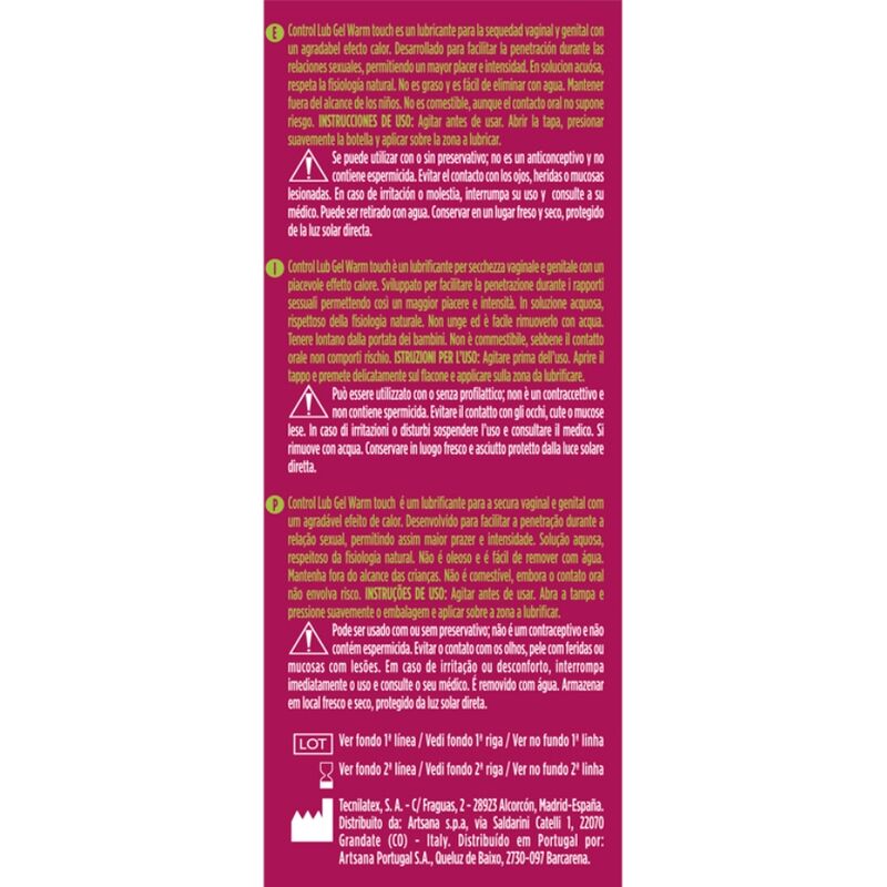 Control - Lub Gel Lubricante Efecto Calor 75 Ml 2 Control - Lub Gel Lubricante Efecto Calor 75 Ml - Imagen 2