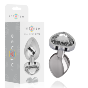 Intense - Plug Anal Metal Aluminio Corazón Blanco