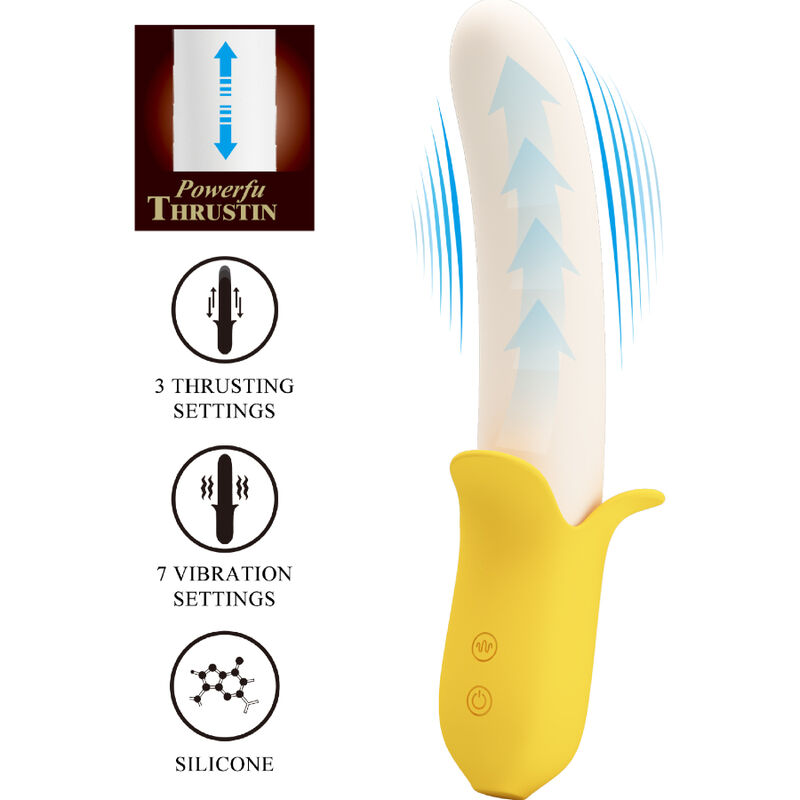 Pretty Love - Banana Geek Super Power 7 Vibraciones Up&Amp;Down Silicona Negro 3 Pretty Love - Banana Geek Super Power 7 Vibraciones Up&Amp;Down Silicona Negro - Imagen 3