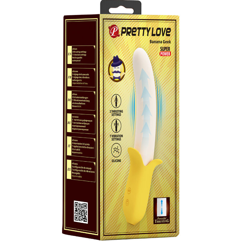 Pretty Love - Banana Geek Super Power 7 Vibraciones Up&Amp;Down Silicona Negro 7 Pretty Love - Banana Geek Super Power 7 Vibraciones Up&Amp;Down Silicona Negro - Imagen 7