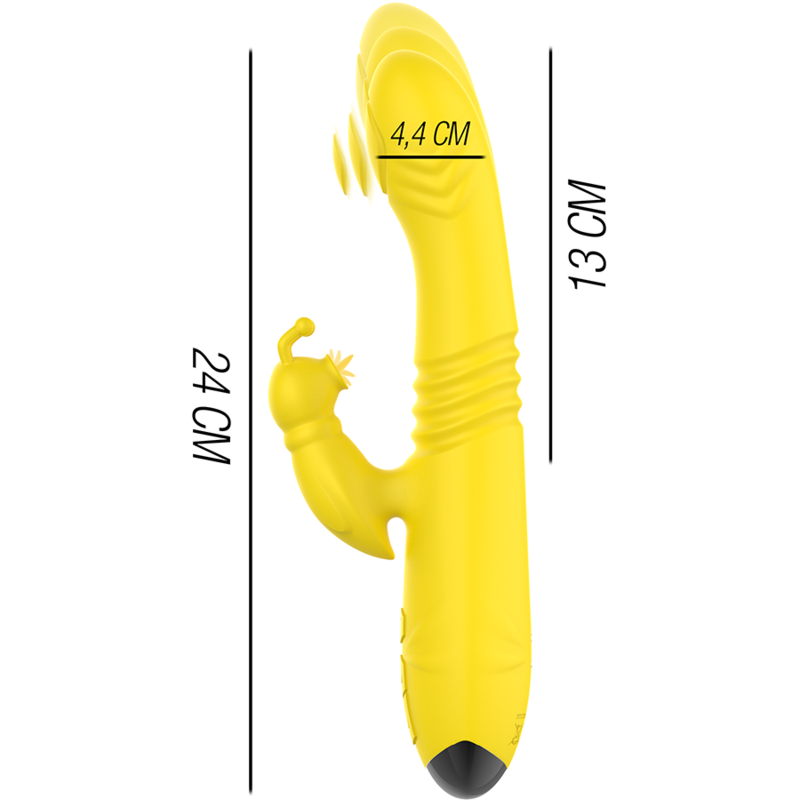 Intense - Toky Vibrador Multifunción Recargable Up &Amp; Down Con Estimulador De Clitoris Amarillo 3 Intense - Toky Vibrador Multifunción Recargable Up &Amp; Down Con Estimulador De Clitoris Amarillo - Imagen 3