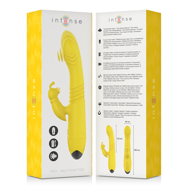 Intense - Toky Vibrador Multifunción Recargable Up &Amp; Down Con Estimulador De Clitoris Amarillo 5 Intense - Toky Vibrador Multifunción Recargable Up &Amp; Down Con Estimulador De Clitoris Amarillo - Imagen 5