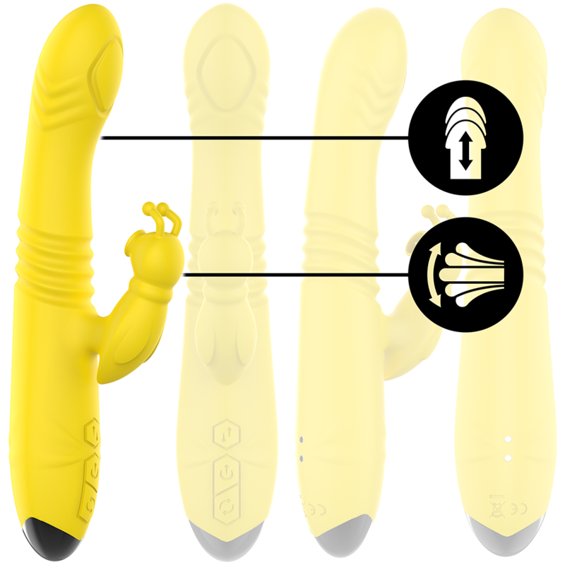 Intense - Toky Vibrador Multifunción Recargable Up &Amp; Down Con Estimulador De Clitoris Amarillo 2 Intense - Toky Vibrador Multifunción Recargable Up &Amp; Down Con Estimulador De Clitoris Amarillo - Imagen 2