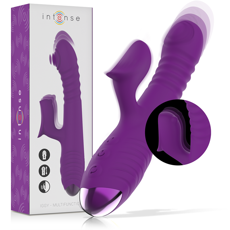 Intense - Iggy Vibrador Multifunción Recargable Up &Amp; Down Con Estimulador De Clitoris Morado 1 Intense - Iggy Vibrador Multifunción Recargable Up &Amp; Down Con Estimulador De Clitoris Morado
