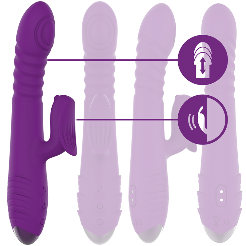 Intense - Iggy Vibrador Multifunción Recargable Up &Amp; Down Con Estimulador De Clitoris Morado 2 Intense - Iggy Vibrador Multifunción Recargable Up &Amp; Down Con Estimulador De Clitoris Morado - Imagen 2