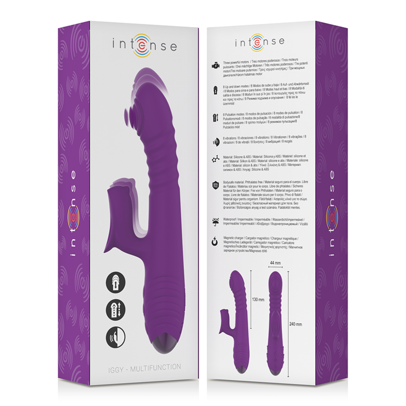 Intense - Iggy Vibrador Multifunción Recargable Up &Amp; Down Con Estimulador De Clitoris Morado 5 Intense - Iggy Vibrador Multifunción Recargable Up &Amp; Down Con Estimulador De Clitoris Morado - Imagen 5