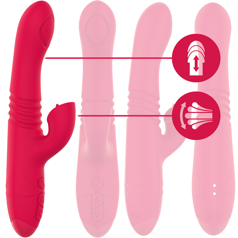 Intense - Dua Vibrador Multifunción Recargable Up &Amp; Down Con Lengua Rojo 2 Intense - Dua Vibrador Multifunción Recargable Up &Amp; Down Con Lengua Rojo - Imagen 2