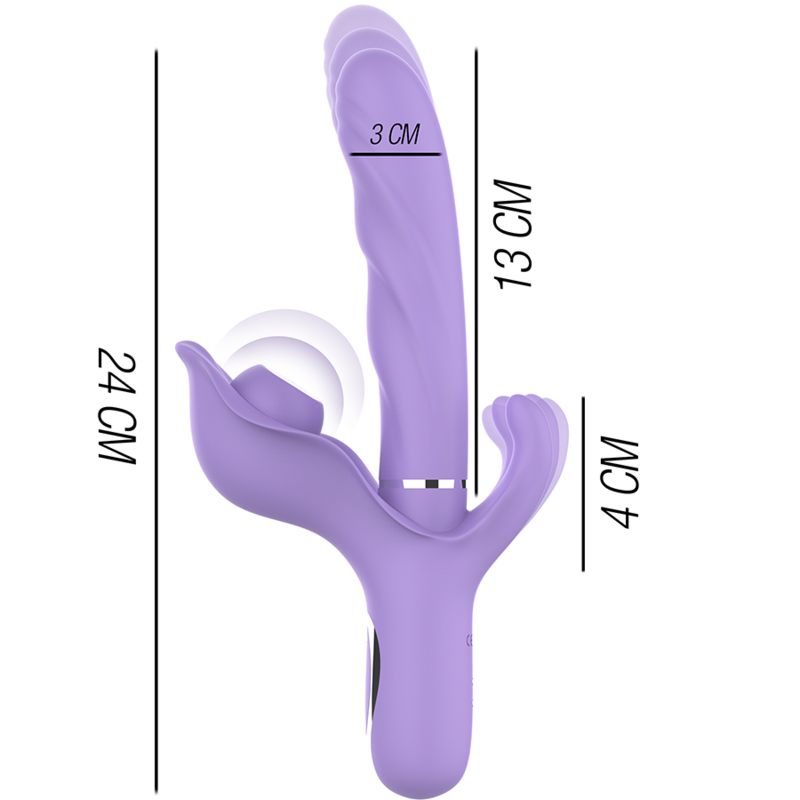 Intense - Billie Vibrador Multifunción Recargable Succionador Con Pulsador Morado 3 Intense - Billie Vibrador Multifunción Recargable Succionador Con Pulsador Morado - Imagen 3