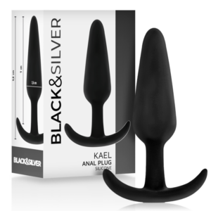 Black&silver - Kael Plug Anal Silicona con Asa Mediano
