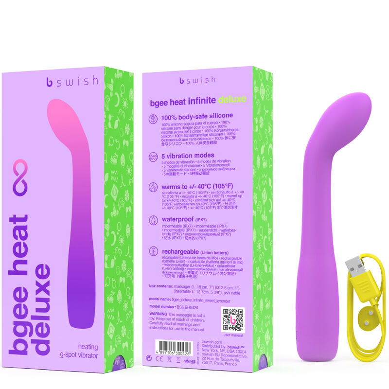 B Swish - Bgee Heat Infinite Deluxe Vibrador Recargable Silicona Lavanda 3 B Swish - Bgee Heat Infinite Deluxe Vibrador Recargable Silicona Lavanda - Imagen 3