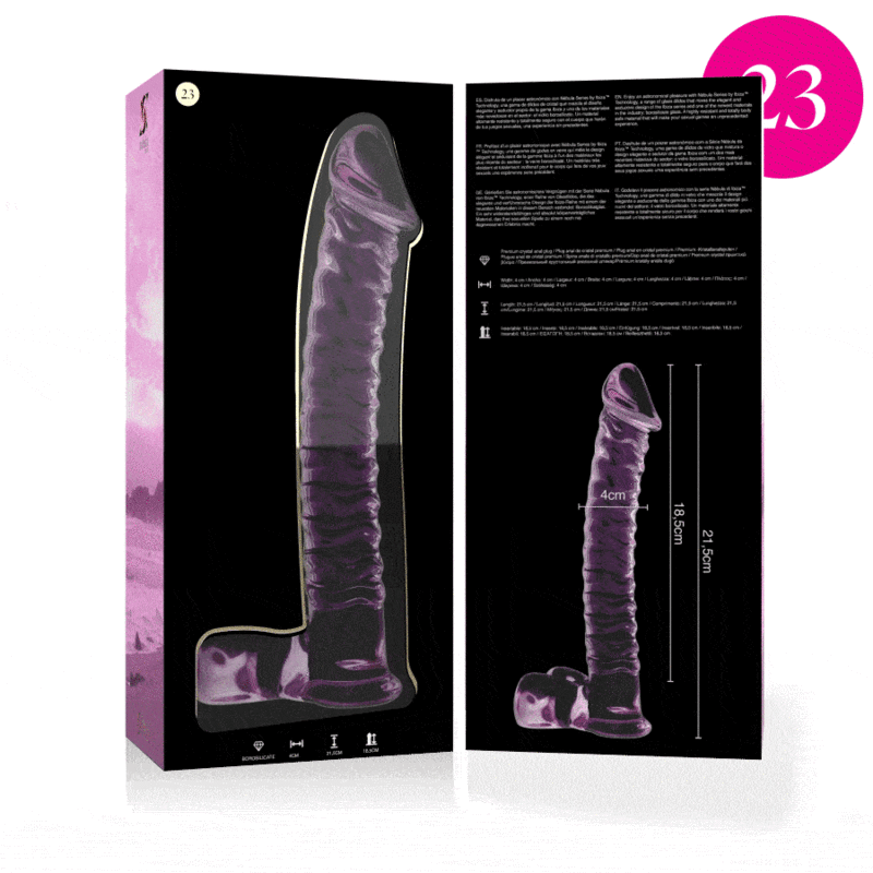 Nebula Series By Ibiza - Modelo 23 Dildo Cristal Transparente 21.5 Cm -O- 4 Cm 11 Nebula Series By Ibiza - Modelo 23 Dildo Cristal Transparente 21.5 Cm -O- 4 Cm - Imagen 11