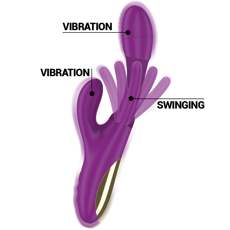 Intense - Apolo Vibrador Multifunción Recargable 7 Vibraciones Con Lengua Oscilante Morado 3 Intense - Apolo Vibrador Multifunción Recargable 7 Vibraciones Con Lengua Oscilante Morado - Imagen 3