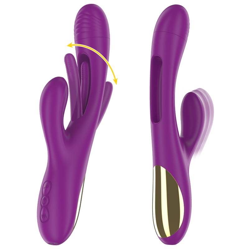 Intense - Apolo Vibrador Multifunción Recargable 7 Vibraciones Con Lengua Oscilante Morado 2 Intense - Apolo Vibrador Multifunción Recargable 7 Vibraciones Con Lengua Oscilante Morado - Imagen 2