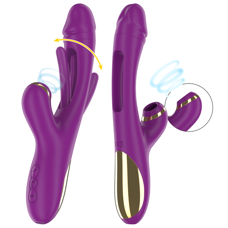 Intense - Ateneo Vibrador Multifunción Recargable 7 Vibraciónes Con Lengua Oscilante Y Succionador Morado 2 Intense - Ateneo Vibrador Multifunción Recargable 7 Vibraciónes Con Lengua Oscilante Y Succionador Morado - Imagen 2