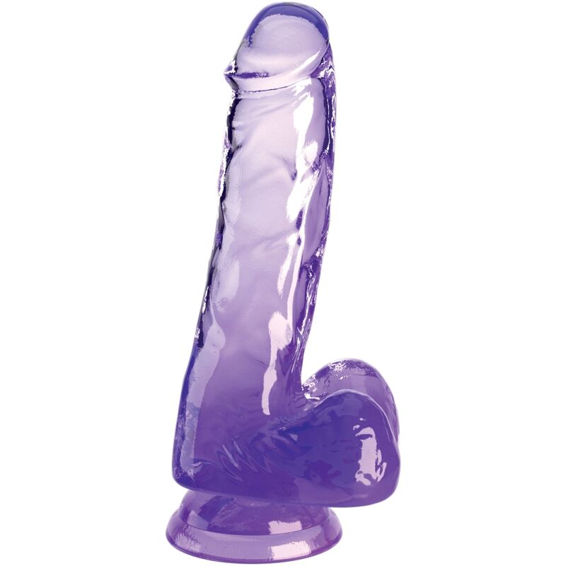 King Cock - Clear Pene Realístico Con Testículos 13.5 Cm Morado 1 King Cock - Clear Pene Realístico Con Testículos 13.5 Cm Morado