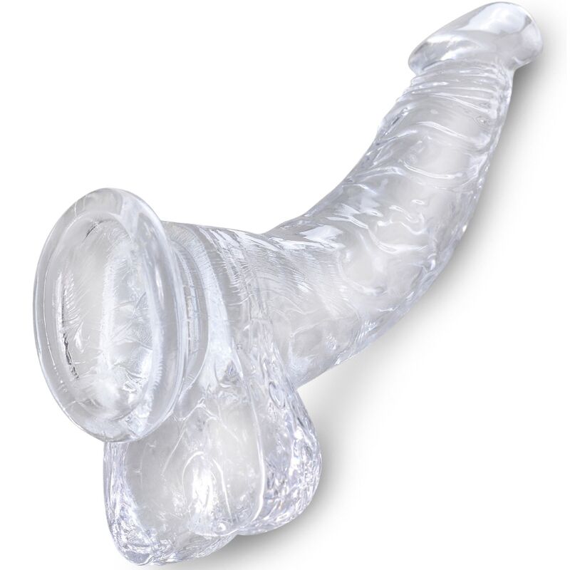 King Cock - Clear Pene Realístico Curvado Con Testículos 16.5 Cm Transparente 3 King Cock - Clear Pene Realístico Curvado Con Testículos 16.5 Cm Transparente - Imagen 3