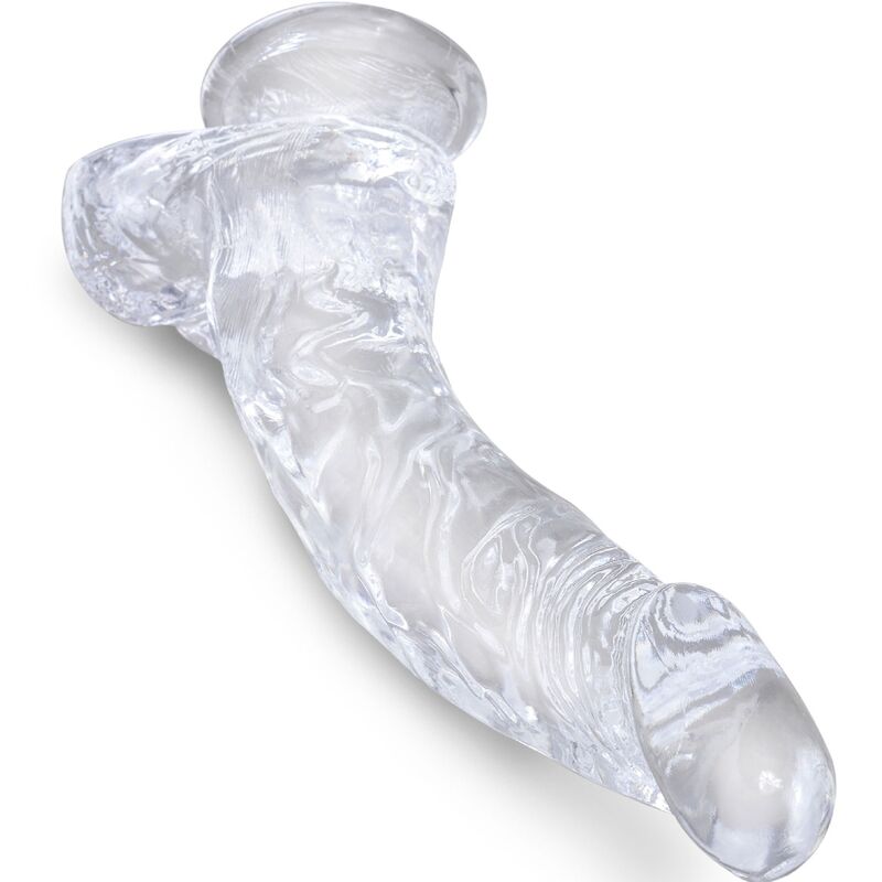 King Cock - Clear Pene Realístico Curvado Con Testículos 16.5 Cm Transparente 2 King Cock - Clear Pene Realístico Curvado Con Testículos 16.5 Cm Transparente - Imagen 2