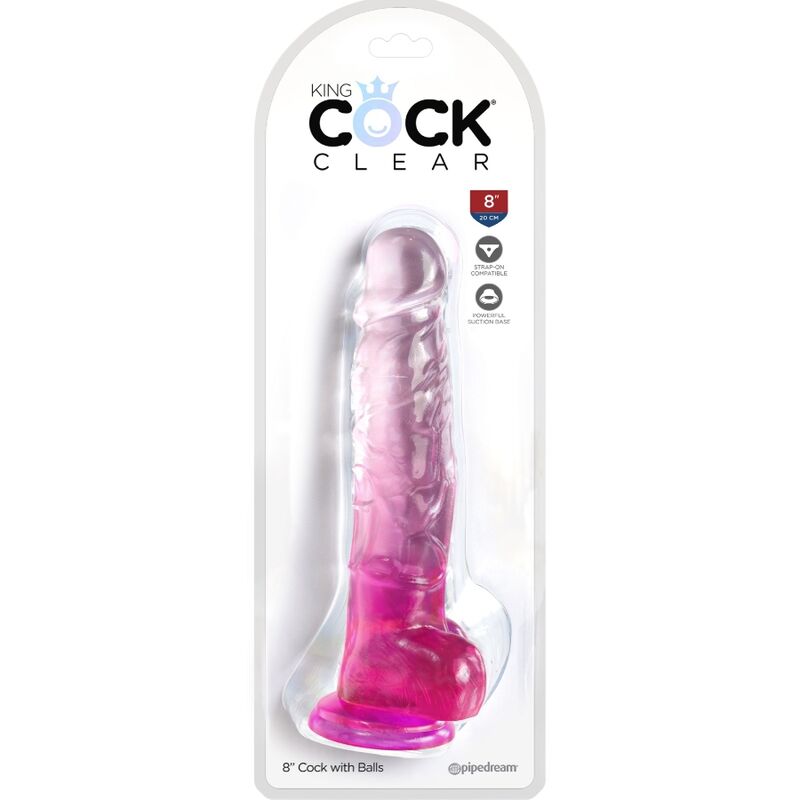 King Cock - Clear Pene Realístico Con Testículos 16.5 Cm Rosa 2 King Cock - Clear Pene Realístico Con Testículos 16.5 Cm Rosa - Imagen 2