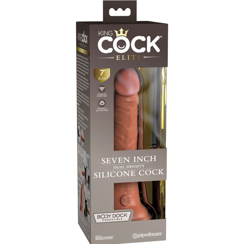 King Cock - Élite Dildo Realístico Silicona 17.8 Cm Caramelo 6 King Cock - Élite Dildo Realístico Silicona 17.8 Cm Caramelo - Imagen 6