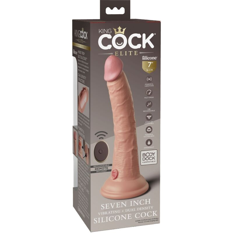 King Cock - Élite Dildo Realístico Vibrador &Amp; Silicona Control Remoto 17.8 Cm 5 King Cock - Élite Dildo Realístico Vibrador &Amp; Silicona Control Remoto 17.8 Cm - Imagen 5