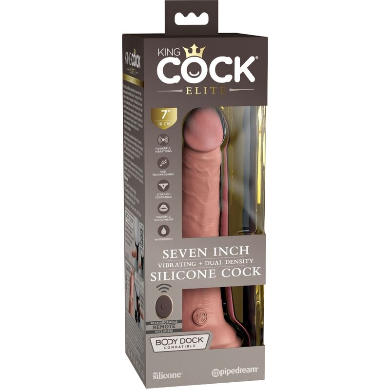 King Cock - Élite Dildo Realístico Vibrador &Amp; Silicona Control Remoto 17.8 Cm 6 King Cock - Élite Dildo Realístico Vibrador &Amp; Silicona Control Remoto 17.8 Cm - Imagen 6