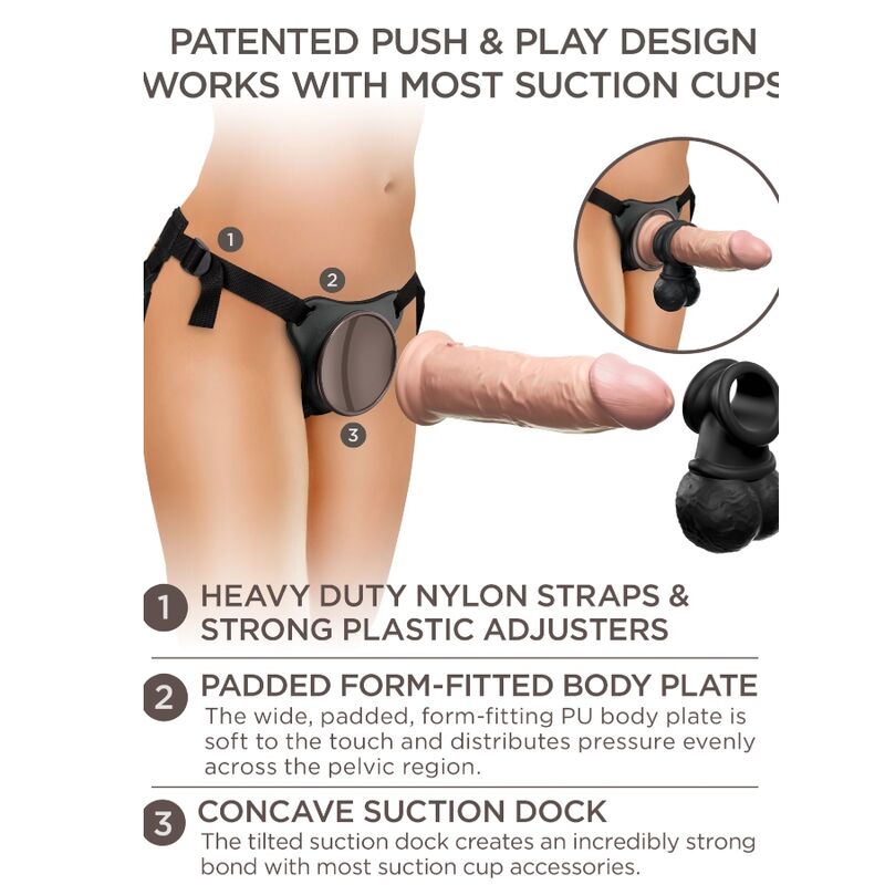 King Cock - Elite Kit Arnes Ajustable Deluxe Anillo Con Testiculos &Amp; Dildo 20.3 Cm 11 King Cock - Elite Kit Arnes Ajustable Deluxe Anillo Con Testiculos &Amp; Dildo 20.3 Cm - Imagen 11