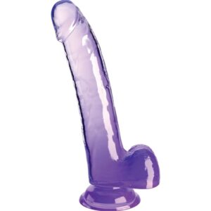 King Cock - Clear Dildo con Testículos 20.3 Cm Morado