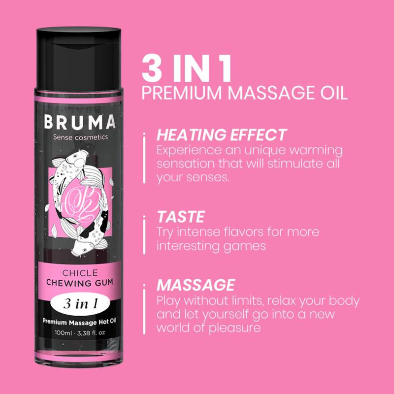 Bruma - Aceite De Masaje Premium Efecto Calor Sabor Chicle 3 En 1 - 100 Ml 4 Bruma - Aceite De Masaje Premium Efecto Calor Sabor Chicle 3 En 1 - 100 Ml - Imagen 4