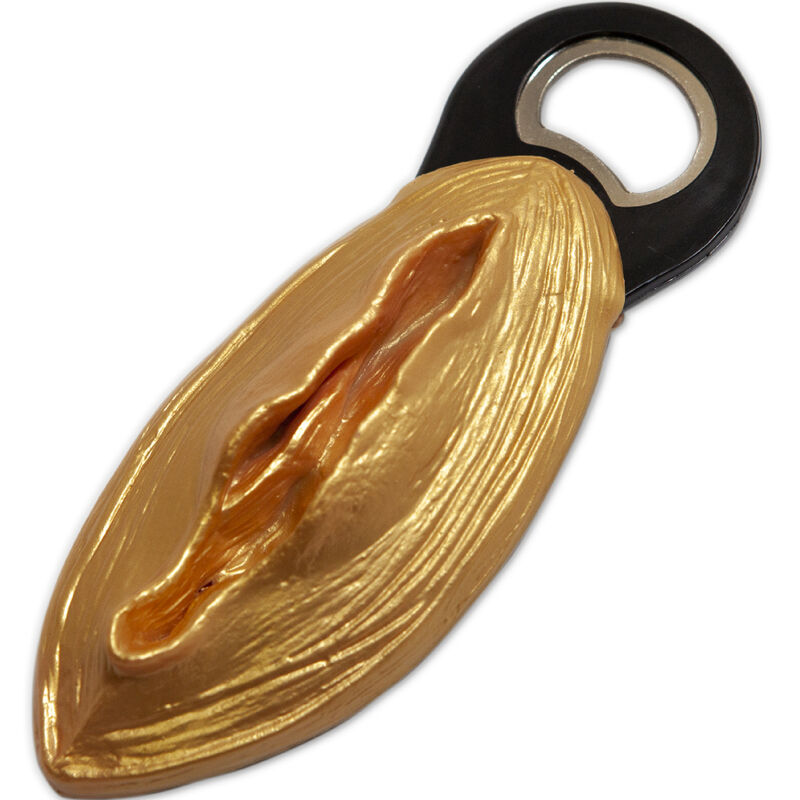 Diablo Picante - Abridor Negro Con Forma Vagina Dorado 1 Diablo Picante - Abridor Negro Con Forma Vagina Dorado
