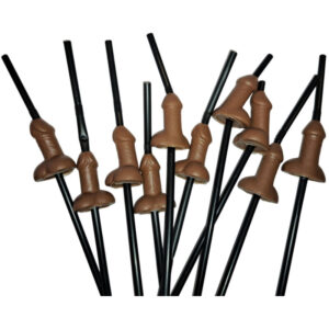 Diablo Picante - Bolsa 10 Pajitas Pene Negro