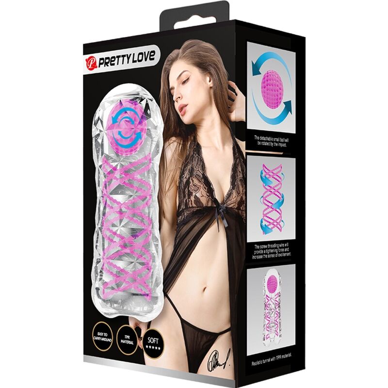 Pretty Love - Masturbador Masculino Fantasy Espiral Interna Y Bolas Transparente 9 Pretty Love - Masturbador Masculino Fantasy Espiral Interna Y Bolas Transparente - Imagen 9