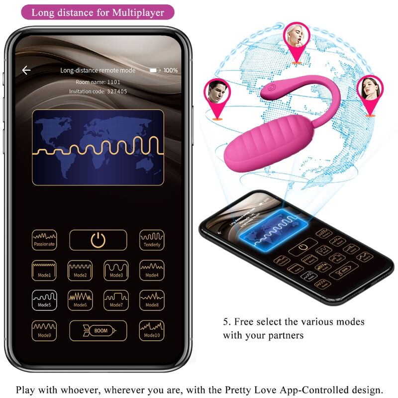Pretty Love - Catalina Huevo Vibrador Recargable Rosa App Gratuita 6 Pretty Love - Catalina Huevo Vibrador Recargable Rosa App Gratuita - Imagen 6