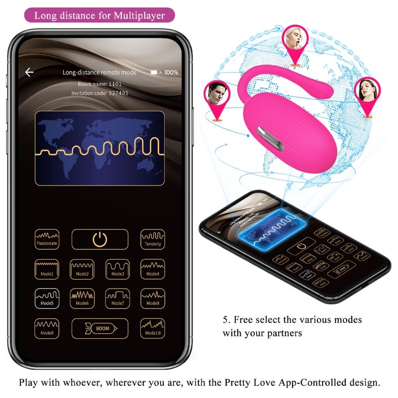 Pretty Love - Doreen Huevo Vibrador Recargable Magenta Control Remoto 11 Pretty Love - Doreen Huevo Vibrador Recargable Magenta Control Remoto - Imagen 11