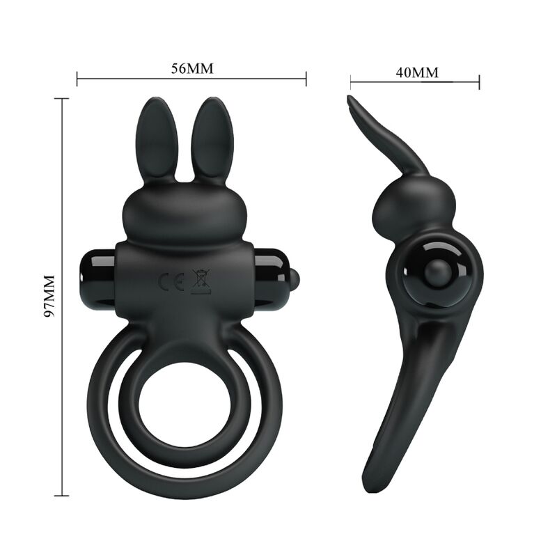 Pretty Love - Anillo Vibrador Iii Conejo Para Pene Negro 6 Pretty Love - Anillo Vibrador Iii Conejo Para Pene Negro - Imagen 6