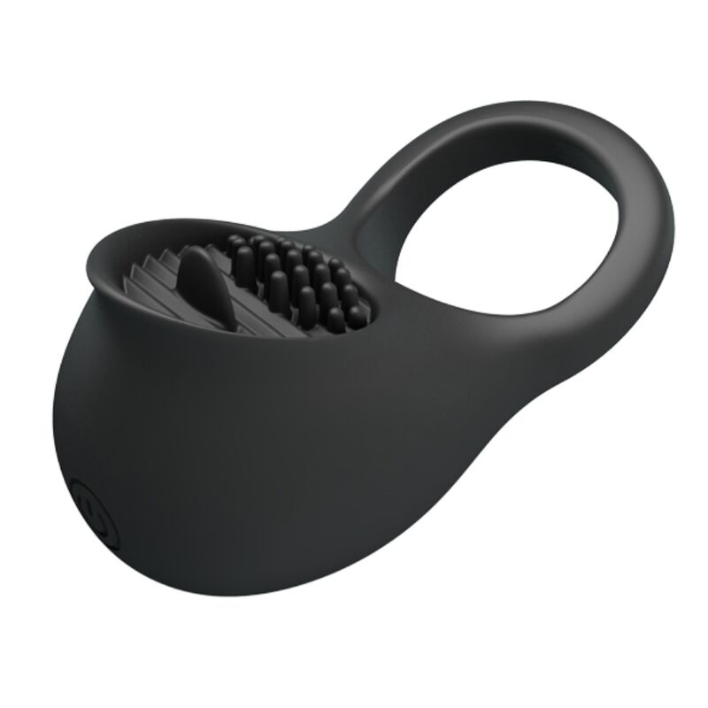 Pretty Love - Anillo Vibrador Para Pene Con Lengua Negro 4 Pretty Love - Anillo Vibrador Para Pene Con Lengua Negro - Imagen 4