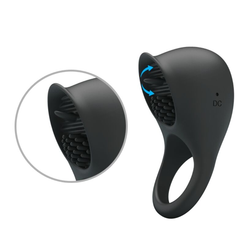 Pretty Love - Anillo Vibrador Para Pene Con Lengua Negro 5 Pretty Love - Anillo Vibrador Para Pene Con Lengua Negro - Imagen 5