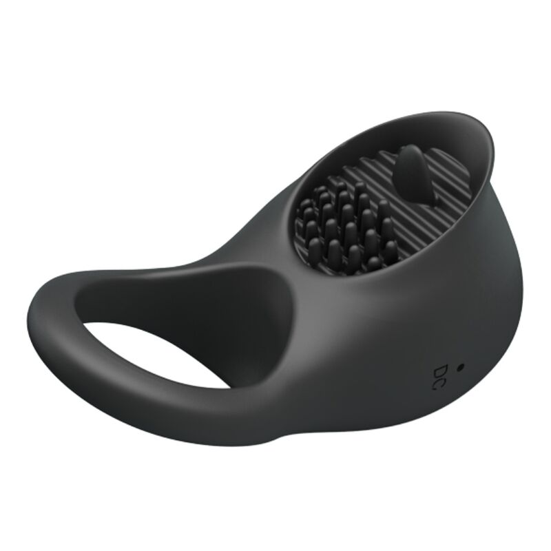 Pretty Love - Anillo Vibrador Para Pene Con Lengua Negro 3 Pretty Love - Anillo Vibrador Para Pene Con Lengua Negro - Imagen 3