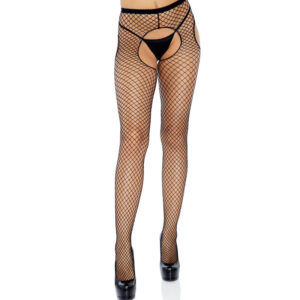 Leg Avenue - Medias de Red Crotchless Negro